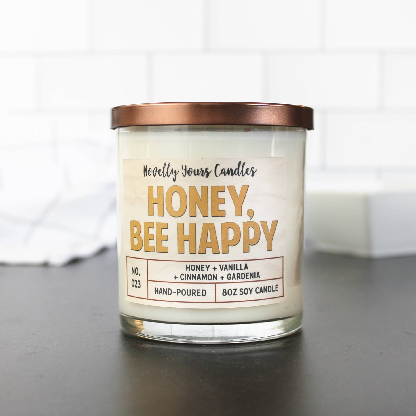 Honey, Bee Happy candle