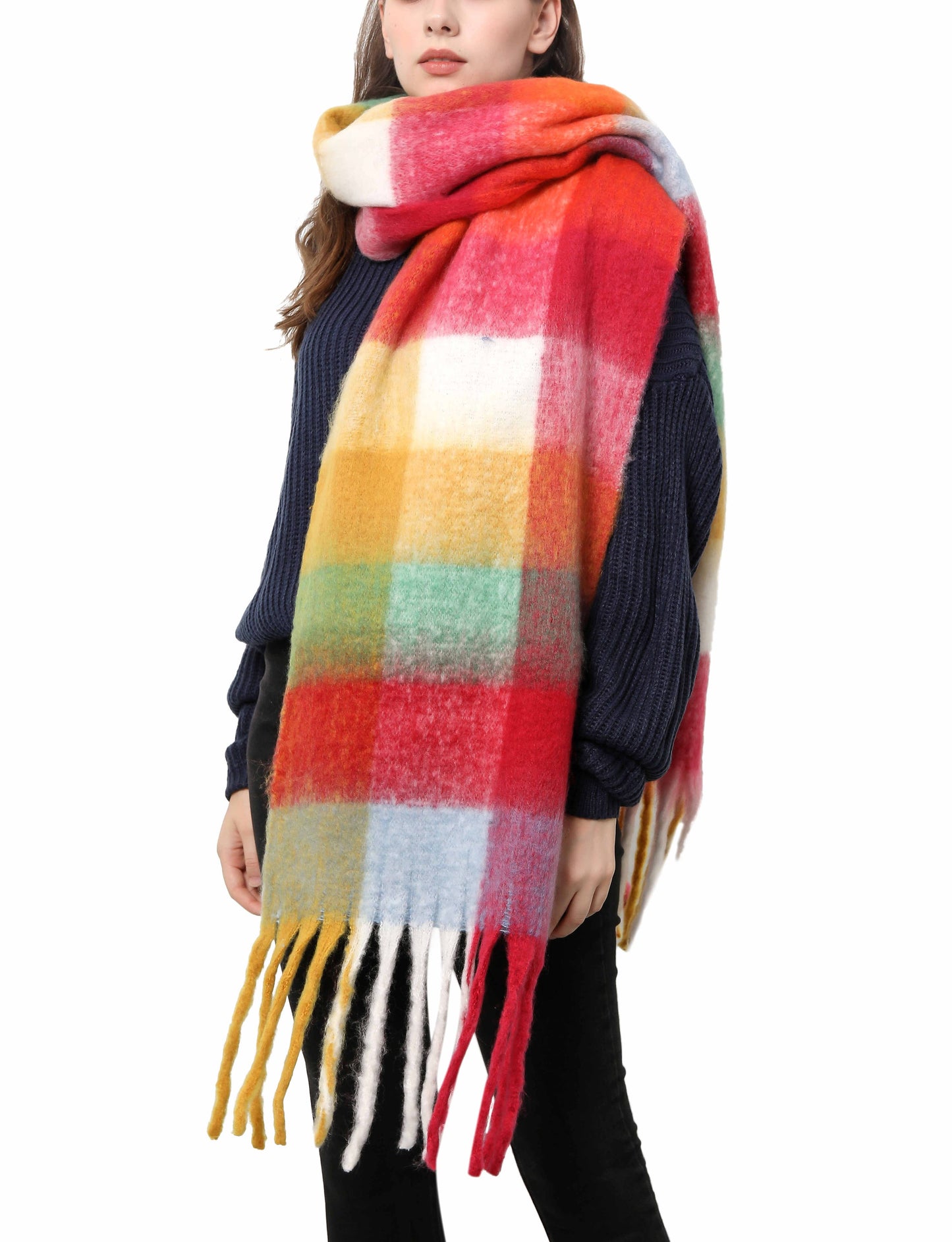 Long Fringe Blanket Scarf