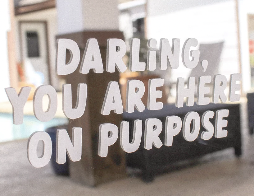 Here on Purpose Mirror Decal